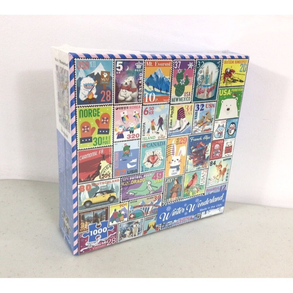 Winter Wonderland Stamps Puzzle 1000 Piece Puzzle Sealed NEW